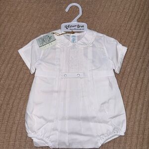 White Baby Romper by Feltman Bros